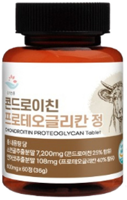 콘드로이친 글루코사민 프리미엄 프로테오글리칸 맥스 관절 콘도로이친 연골 타히보 정 600mg, 1개, 120정