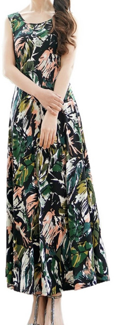 바닐라나인 세상e편한 구김없는 쿨원단 A라인 롱 나시원피스