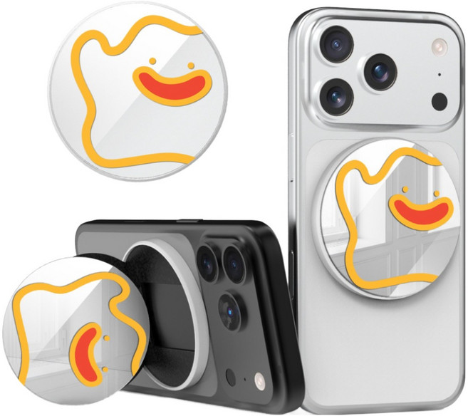 이디즌 디자인 미러 그립 스마트톡 맥세이프 홀더 스탠드, 1개, 옐로우