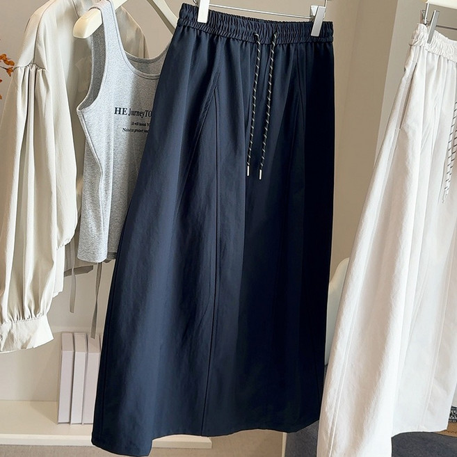스토리원 여성 쿨링 와이드 밴딩 롱 스커트 WM-SSSK041