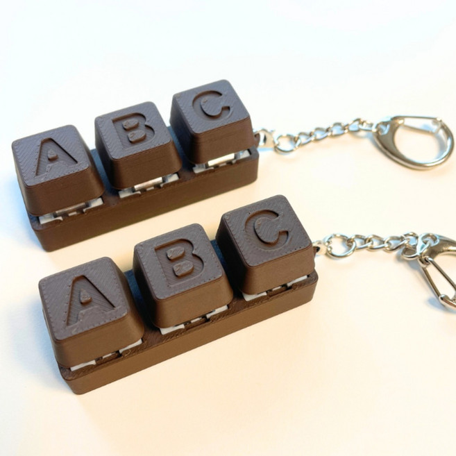 ABC 알파벳 초콜릿 키캡 클리커 키링, 1개, 청축(찰칵찰칵)