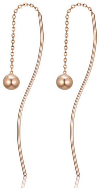 [엘르주얼리] 14K GOLD PLATED 볼 체인 드롭 귀걸이 ELGPEE576