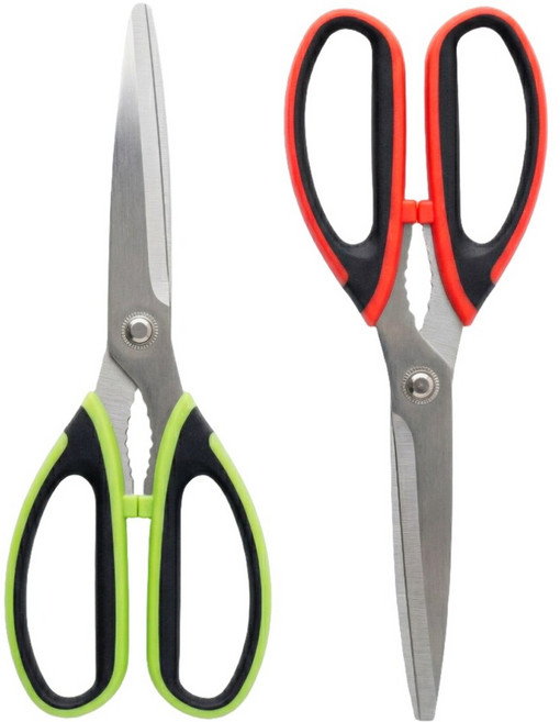 오컴멀 1+1 최고의 절삭력 다용도 주방가위 맞춤형 의료용 스테인리스 소재, 1세트, Red+Green