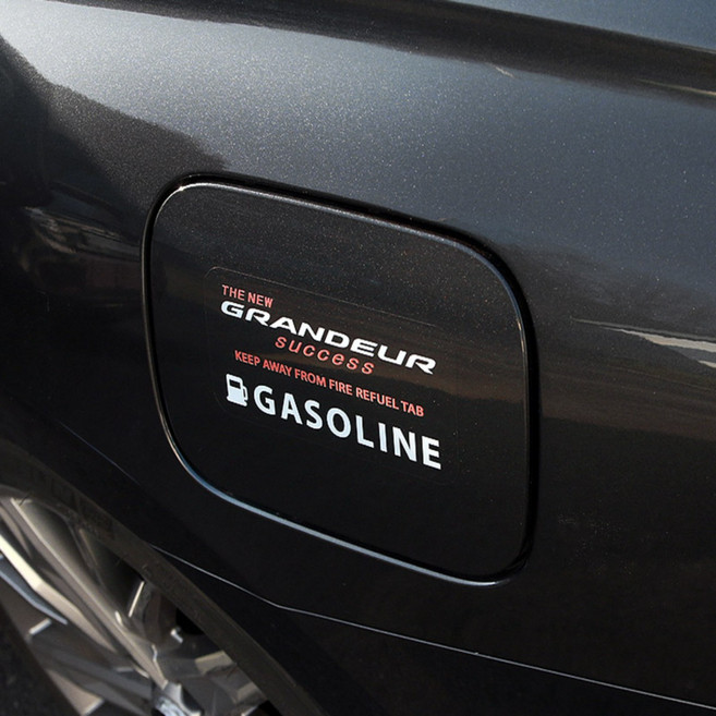 [비브랜드]와이앤유 실외 주유구 드레스업 혼유방지 로고 포인트 스티커 보호필름 몰딩 더뉴그랜저 호환, 사각가솔린/화이트, 1개