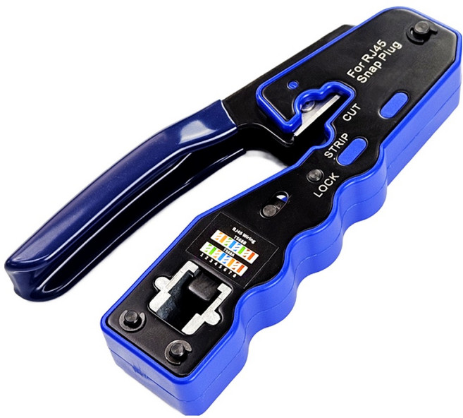 리빅스 cat6 랜툴 RJ45 세트 관통형 랜툴기 랜압착 렌툴 랜케이블 제작 랜선툴, 135mm, 1개, 블루