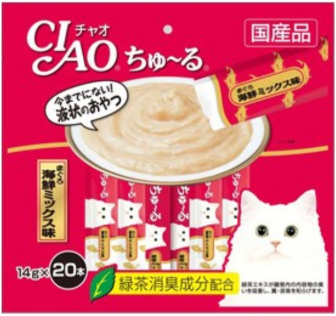 챠오츄르 고양이 짜먹는 간식, 혼합맛(참치/해산물), 14g, 20개