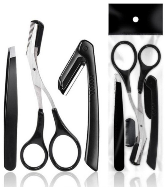 해피제이 눈썹 정리 3종 세트, 블랙, 2개