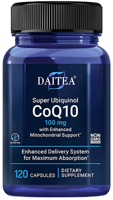 슈퍼 유비퀴놀 CoQ10 미토콘드리아 - 너지 보충제 - 글루텐 없음 비GMO, 60캡슐, 1개, 60정