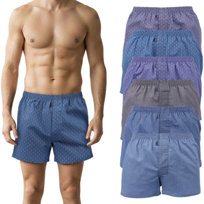 BYC 남성 트렁크 팬티 순면 사각팬티 6매입