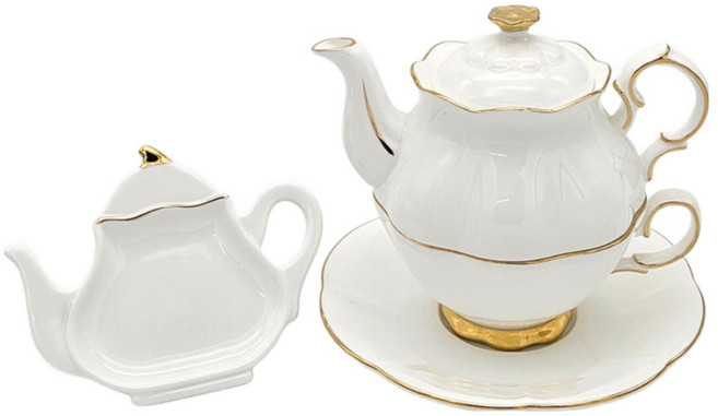 티백트레이+고원 엘린 티포원 300ml 1인용 티팟세트 도자기 티포트 찻잔, 엘린 티포원1P+티백트레이1P, 1개