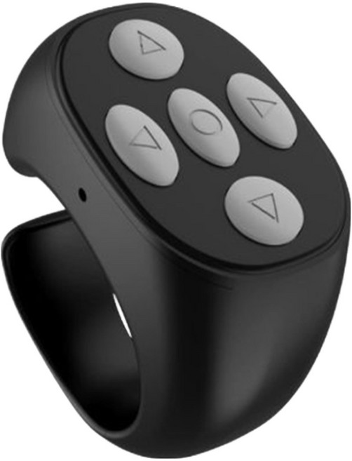에어JX 스마트 링 마우스 블루투스 원격 리모컨 손가락 스크롤 제어 스마트폰 태블릿 호환, 1개, 블랙