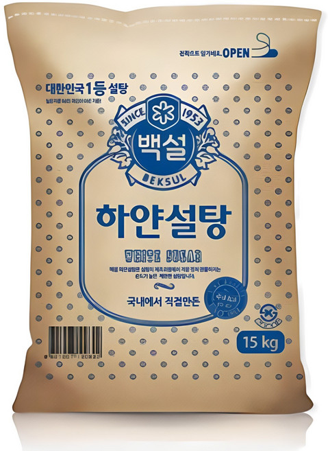 백설 하얀설탕, 15kg, 1개