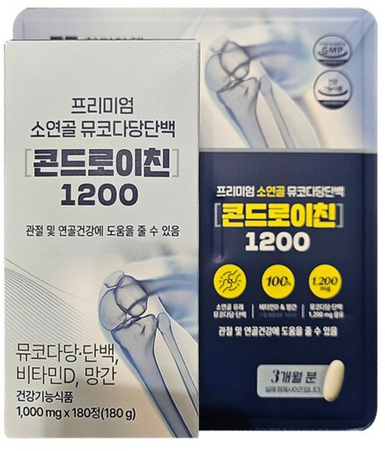 // 프리미엄 소연골 뮤코다당단백 콘드로이친 1200 180정 2개, 1세트, 360회분