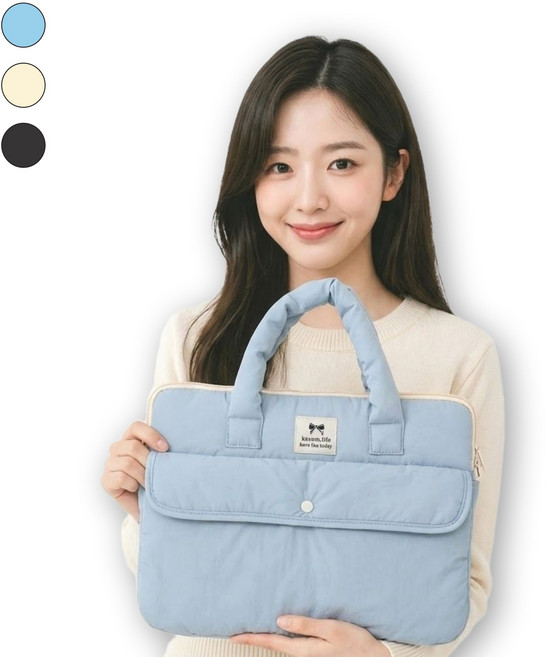 유어플랜 예쁜 포켓 아이패드파우치 노트북가방, 1개, 블루