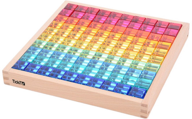 [코모션] 틱잇 거울 트레이 크리스털 큐브 73548, 1세트