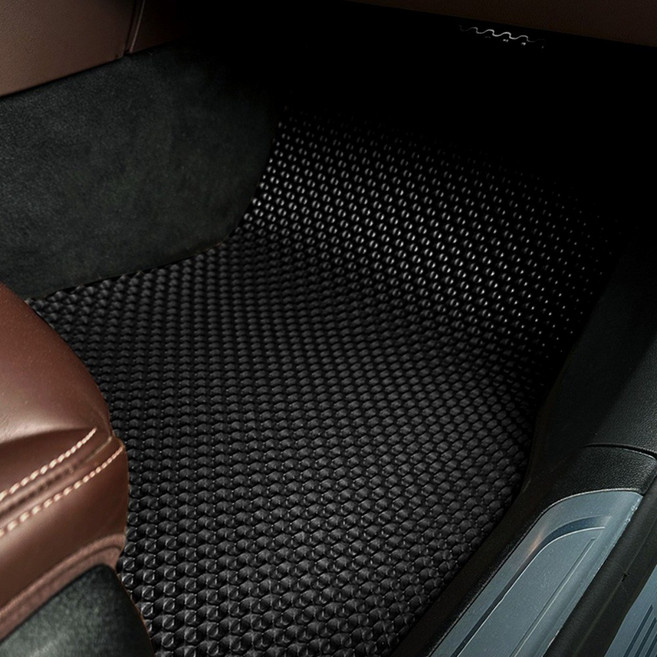 BMW X4시리즈 전용 알브이모터스 프리미엄 고무 벌집매트 1열2열 세트, 블랙, 383-1 X4 (G02)(2018~)