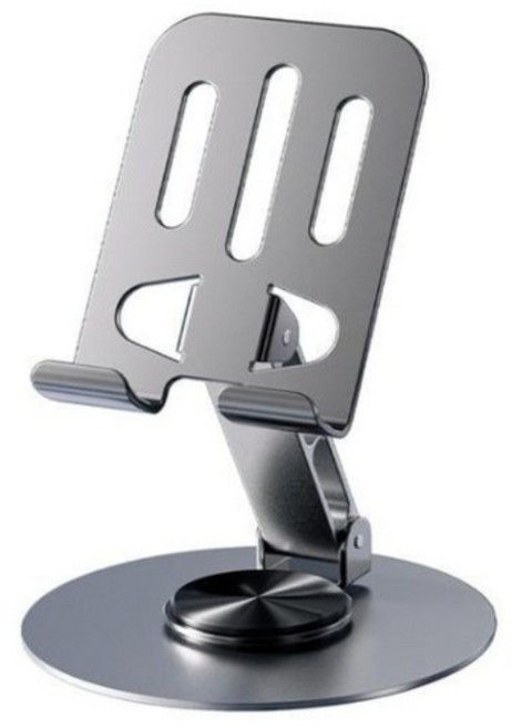 바흐 휴대폰 태블릿 360도 회전 금속 거치대, 그레이