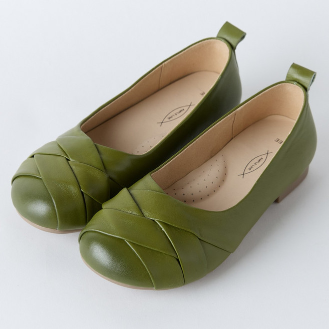 발편한 양가죽 위빙 로퍼 플랫슈즈 2.5cm