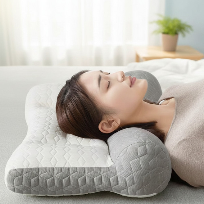 새로하 목이 편한 라텍스 메모리폼 경추베개, 1개