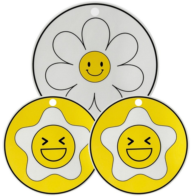 댓츠댓 흠집방지 실리콘 인덕션보호패드 3종세트, 3개, 스마일