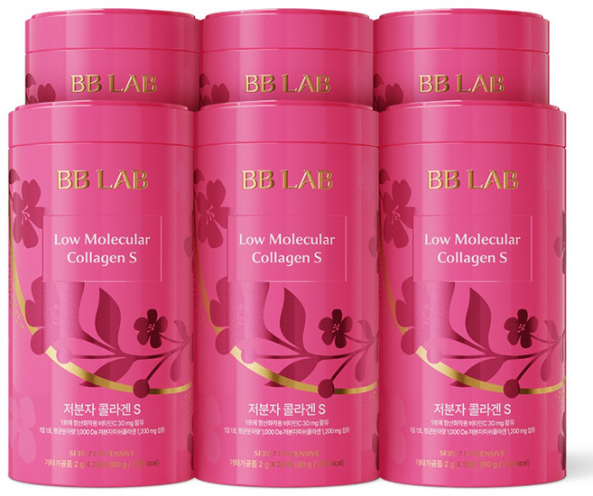 [무료배송/오늘출발] 비비랩 저분자 콜라겐S 프리미엄 맛있는 콜라겐 세트구성, 6개, 30회분