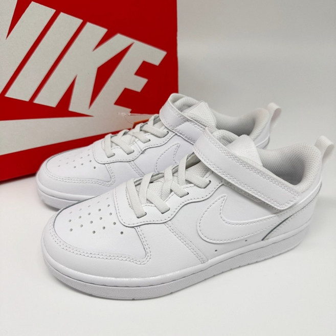 [국내매장판 오늘출발] 나이키 키즈 코트버로우 발편한 화이트 데일리 운동화 프리미엄슈즈파우치증정