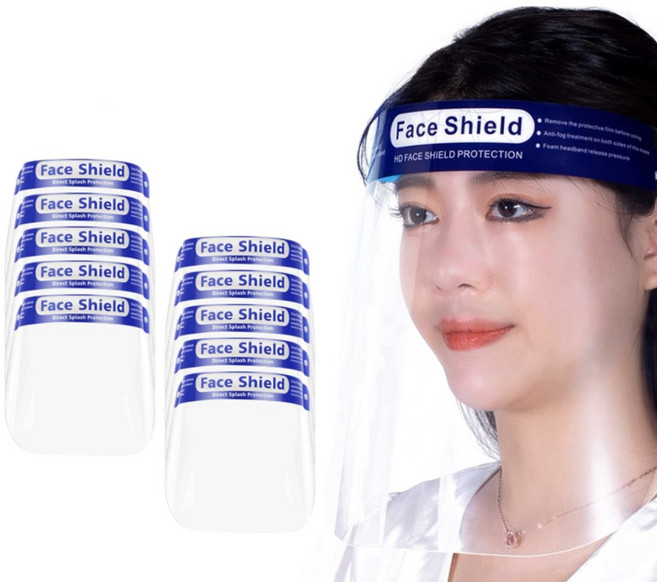 위시월드 안면보호구 마스크쉴드 페이스쉴드 밴드형, 투명, 50개, 1매입