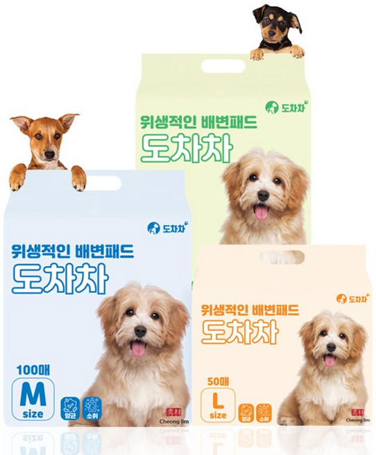 도차차 강아지 반려견 애견 배변패드 100g 50g 18g, 4세트, 50개입