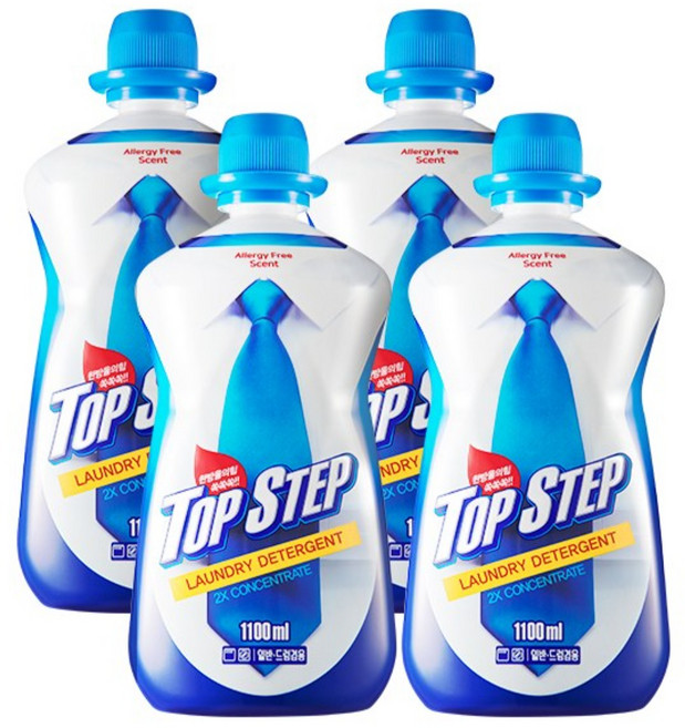 탑스텝 친환경 고농축 세탁세제 1100mL, 4개, 1.1L