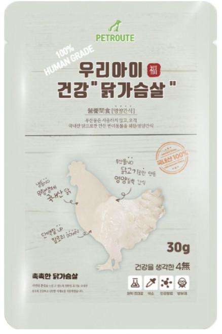 펫루트 반려동물 우리아이 건강 촉촉한 통 반려동물 간식 20p, 닭가슴살, 30g, 20개