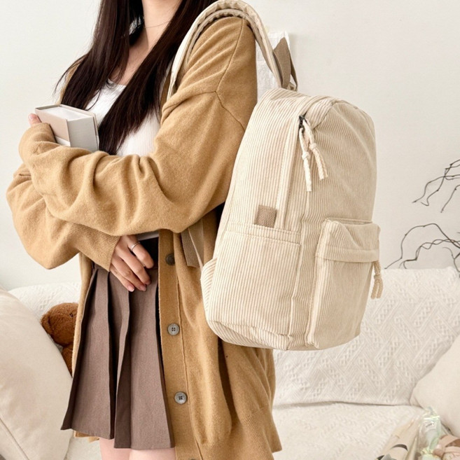 러블리데이즈 파스텔 코듀로이 가방 데일리 대학생 캠퍼스 여학생 남학생 학생 백팩