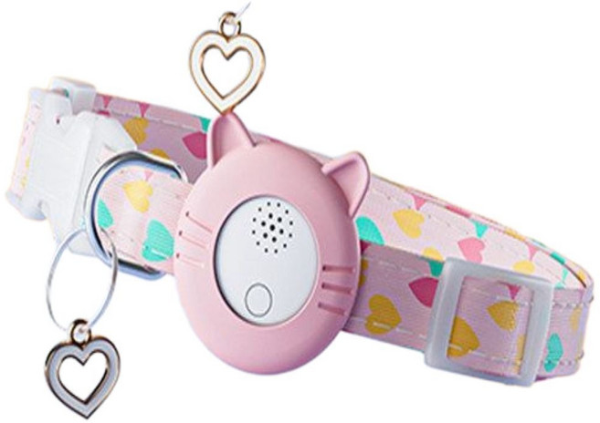 반려동물 고양이 목걸이 목줄 위치추적 넥밴드 반려동물 에어태그 실리콘 커버, 1개, 분홍