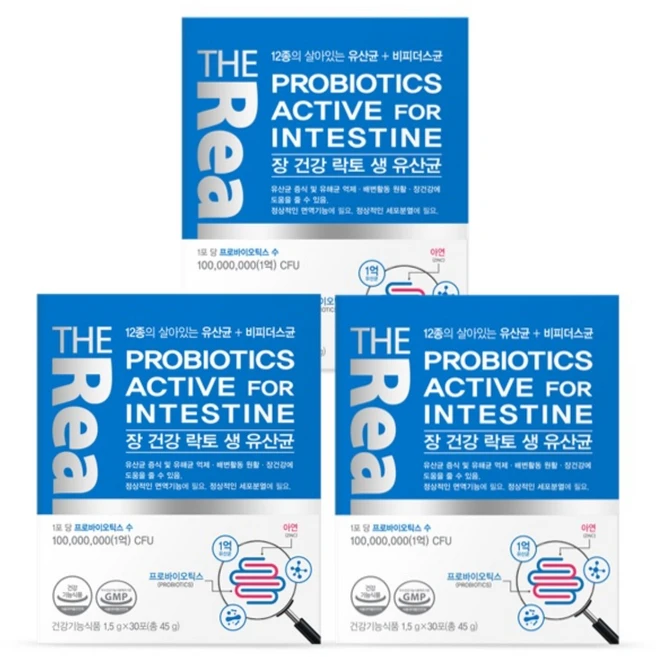 더리얼 장 건강 락토 생 유산균, 30회분, 3개 - 쿠팡