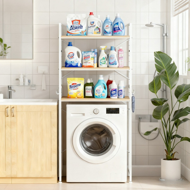 JSUSUJ 건조기거치대 다용도세탁기선반 통돌이세탁기선반 건조기수납선반 600*400*1800(mm), 1개, 하얀색