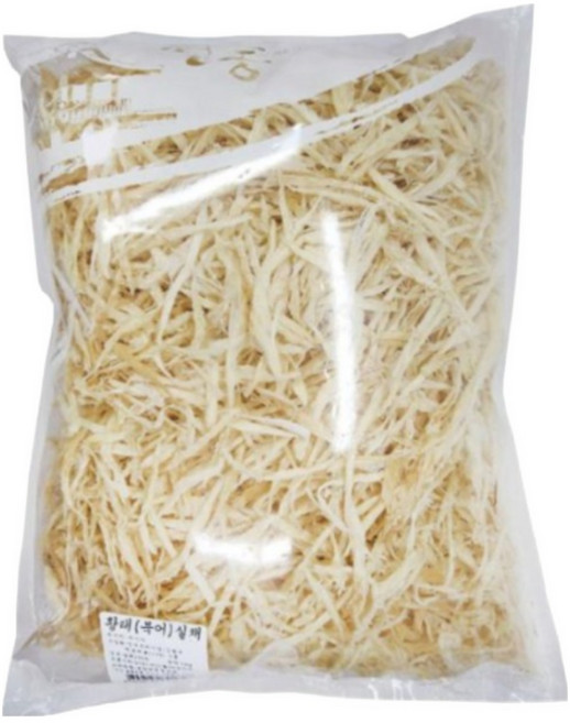 자연건조 깨끗하게 순살로(No가시 No 뼈) 손질 된 최상급 황태실채 (속살채) 500g 순살황태채 누구나 안전하게 먹을 수 있도록 손질 되어 있습니다. 진도건해mall, 1개