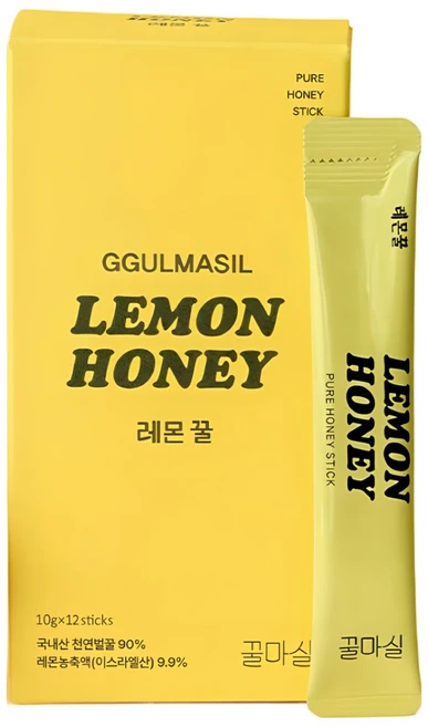 꿀마실 국산 100% 자연 꽃꿀 레몬꿀 상콤달콤 레몬허니 꿀스틱 비타민 충전, 12개, 10g - 쿠팡