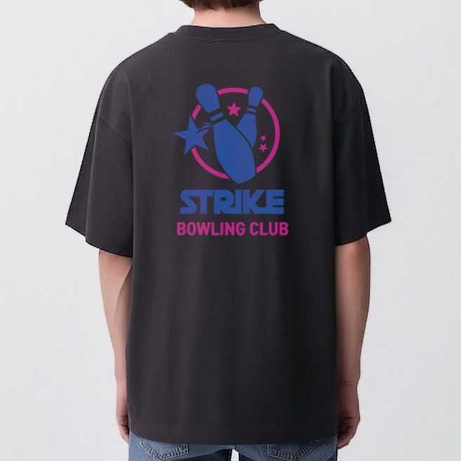 스트라이크 스타 볼링 기능성 오버핏 반팔 티셔츠 남자 여자 단체티 동호회티 볼티 유니폼 크루