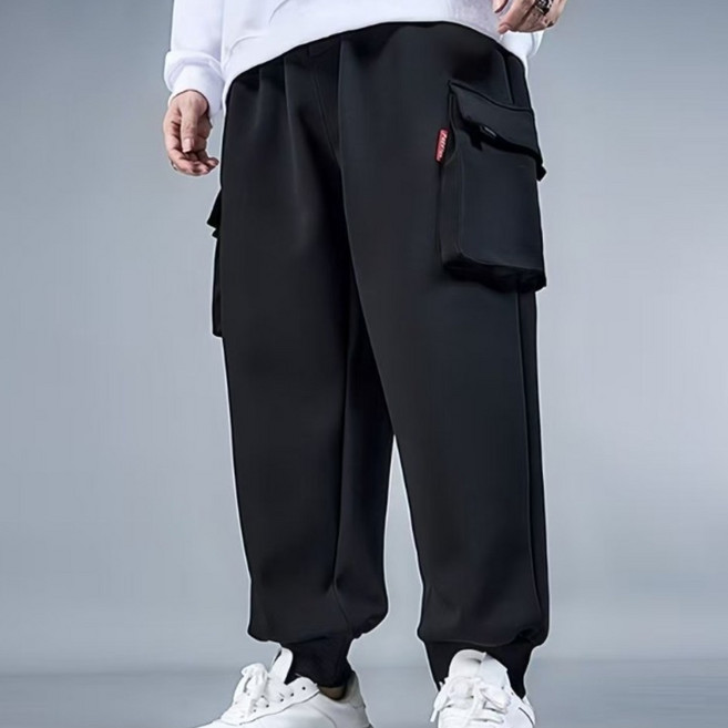 (1+1 2벌세트 L~10XL ) 히트세븐 빅사이즈 트레이닝 조거바지 밴딩 카고 트레이닝바지 봄 여름 가을 오토바이 작업복 HIT No.7 K92531, 블랙+블랙