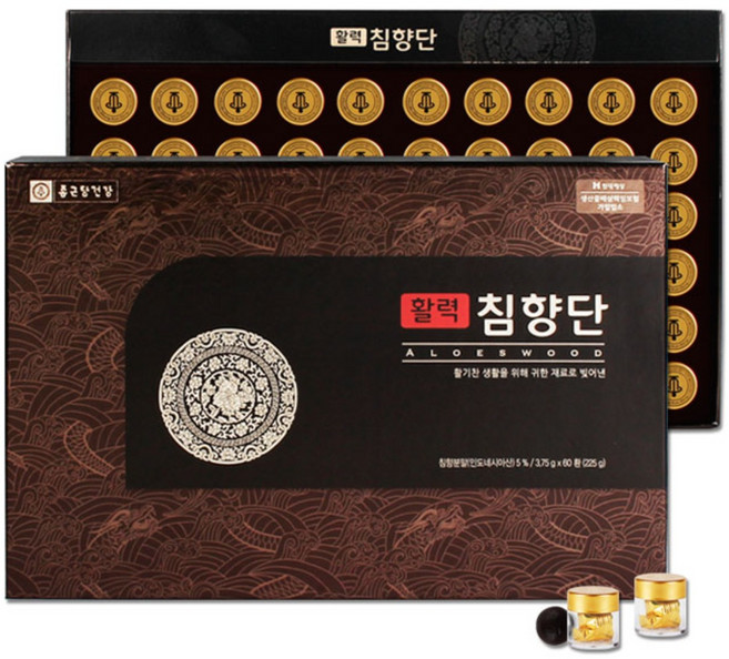 [종근당건강(주)] 하루 활력 활력침향단 60환 x 1박스 / 2개월분 녹용 함유/선물용 쇼핑백, 225g