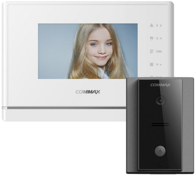 CAV-70Y+DRC-4LN 초인종 세트 코맥스 비디오폰 인터폰 4선 아날로그 7인치 액정, CAV-70Y 화이트 + 현관벨 DRC-4LN 세트
