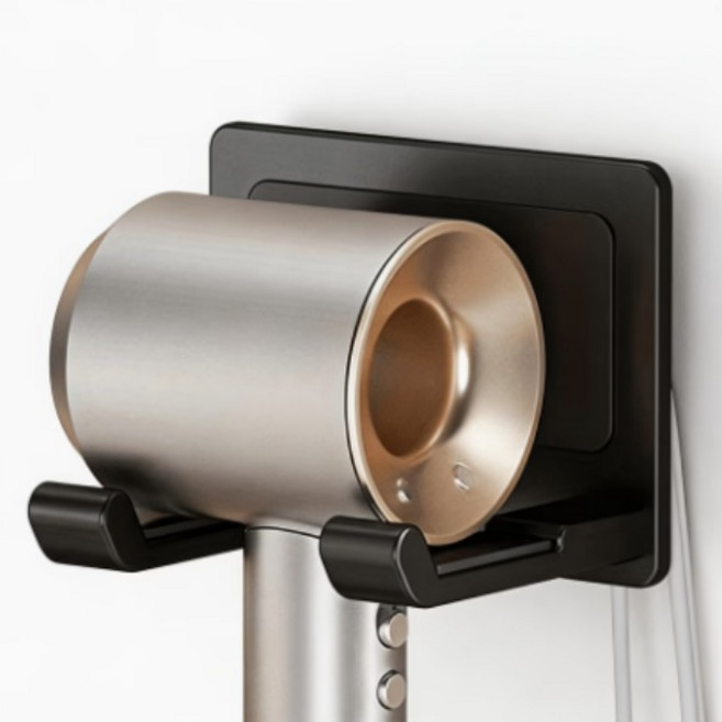 궁금한공작소 무타공 알미늄 헤어드라이기 거치대, 1개, 블랙