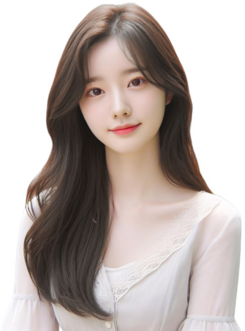 비와이 롱 헤어 웨이브 가발 붙임머리 60cm, 1개, 다크 브라운