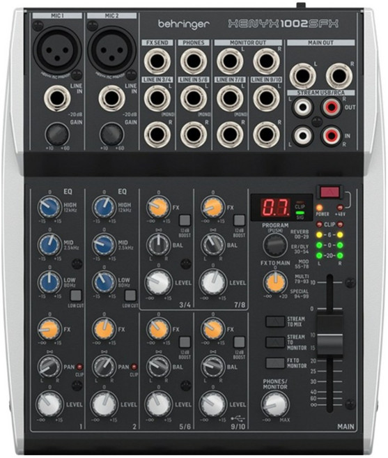 [공식인증점] 베링거 1002SFX 아날로그 믹서 10채널 USB 오디오 인터페이스