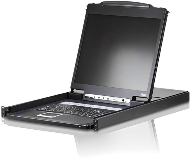 19형 LCD KVM스위치 RGB 16포트 USB PS2 VGA 케이블 서버랙 장착 본체 컴퓨터 PC공유기 선택기 셀렉터, 1개