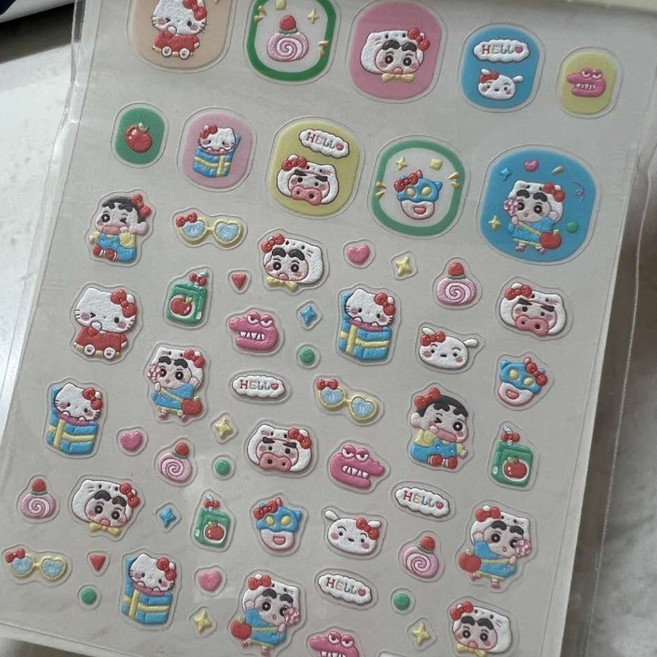 픽한가득 귀여운 짱구 &헬로키티 네일 스티커, 1개, TC-1-1016