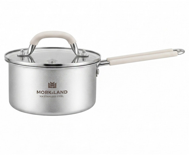 MorkLand 라면 냄비 304 스텐 3중 인덕션 무연마제 이유식 냄비, 실버, 1개, 16cm