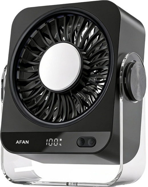 루베라 반도체 냉각 미니 냉풍기 탁상용 선풍기 USB 충전 벽걸이 겸용 에어컨 선풍기 3in1 저소음 강풍, 블랙, K818