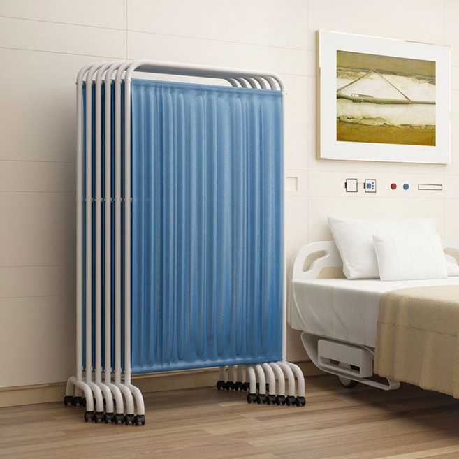 의료용 이동식 칸막이 접이식 파티션 탕비실 요양원 진료실 파티션 1단 <이동식>, 블루