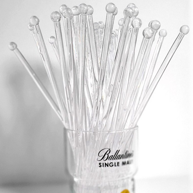 Ville 하이볼 스틱 방울 머들러 롱 티스푼 바, 색상, 10개, 투명