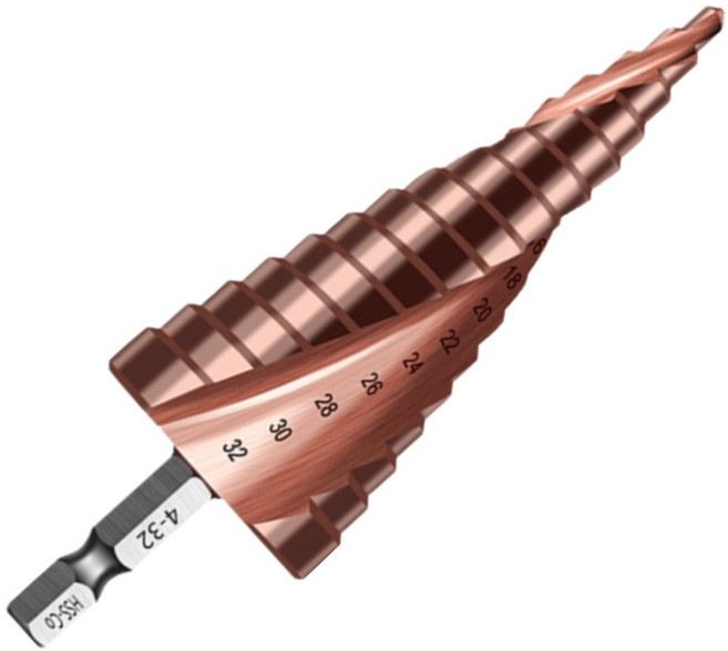 Tinduo M35 스텝드릴 스텝 기리 코발트포함 고경도 철강판 스테인레스전용, 4-32mm, 1개